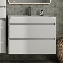 Style Line Тумба с раковиной подвесная Атлантика 80, Люкс, антискрейч, PLUS – фотография-2